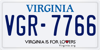 VA license plate VGR7766