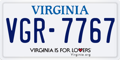 VA license plate VGR7767