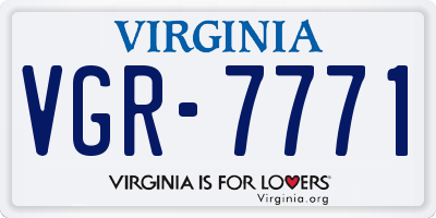 VA license plate VGR7771