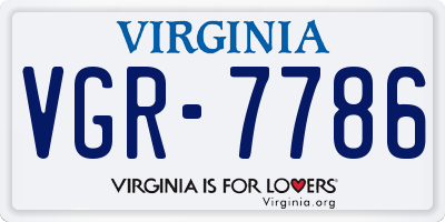 VA license plate VGR7786