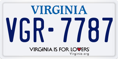 VA license plate VGR7787