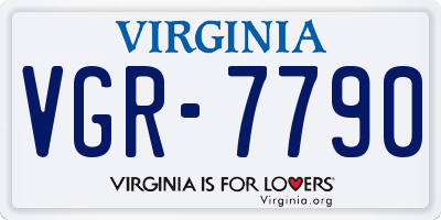VA license plate VGR7790