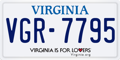 VA license plate VGR7795