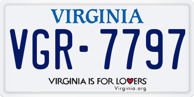 VA license plate VGR7797