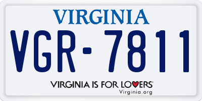 VA license plate VGR7811