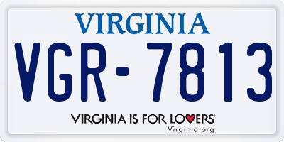 VA license plate VGR7813