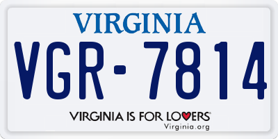 VA license plate VGR7814