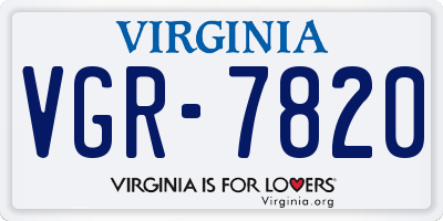 VA license plate VGR7820