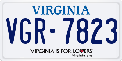 VA license plate VGR7823