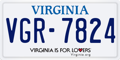 VA license plate VGR7824