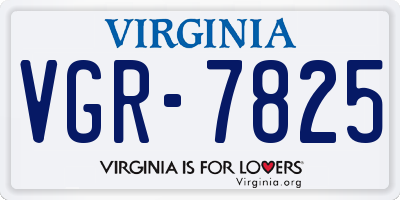 VA license plate VGR7825