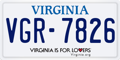 VA license plate VGR7826