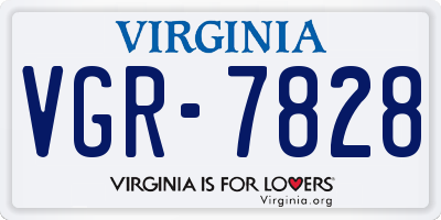 VA license plate VGR7828