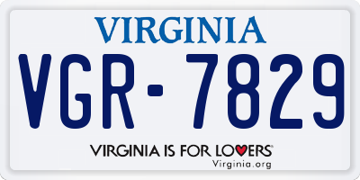 VA license plate VGR7829