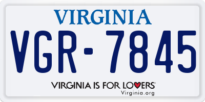 VA license plate VGR7845