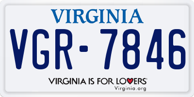VA license plate VGR7846