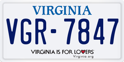 VA license plate VGR7847