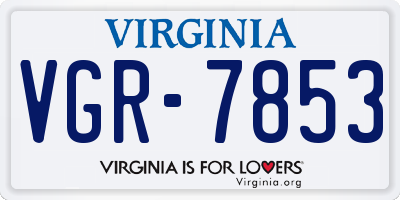 VA license plate VGR7853