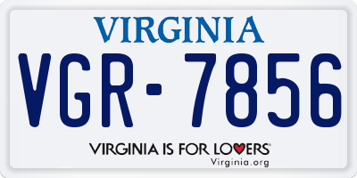 VA license plate VGR7856