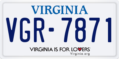 VA license plate VGR7871