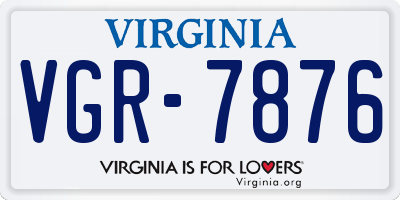 VA license plate VGR7876