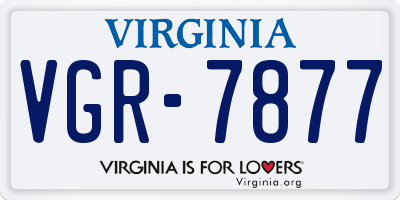 VA license plate VGR7877
