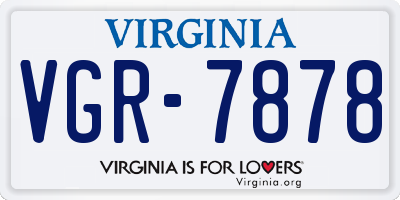 VA license plate VGR7878