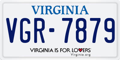 VA license plate VGR7879