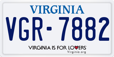 VA license plate VGR7882