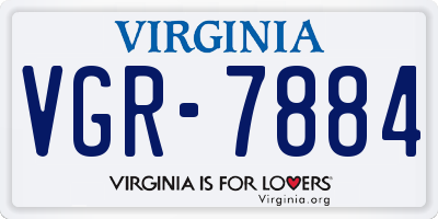 VA license plate VGR7884