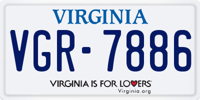VA license plate VGR7886
