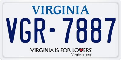 VA license plate VGR7887