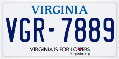 VA license plate VGR7889