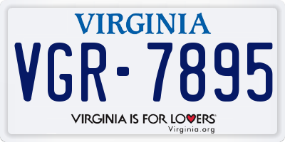 VA license plate VGR7895
