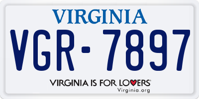 VA license plate VGR7897