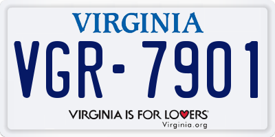 VA license plate VGR7901