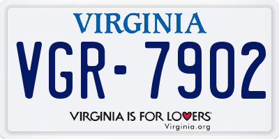 VA license plate VGR7902