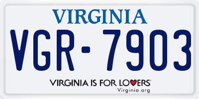 VA license plate VGR7903