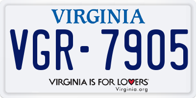 VA license plate VGR7905