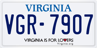 VA license plate VGR7907