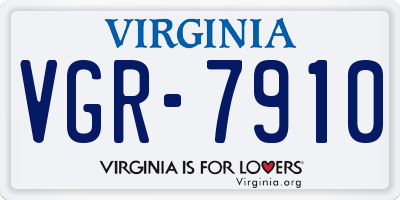 VA license plate VGR7910