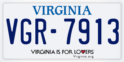 VA license plate VGR7913