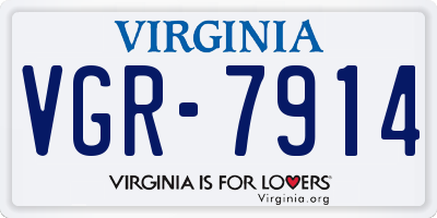 VA license plate VGR7914