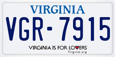 VA license plate VGR7915