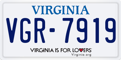 VA license plate VGR7919