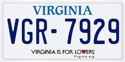 VA license plate VGR7929