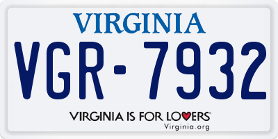 VA license plate VGR7932