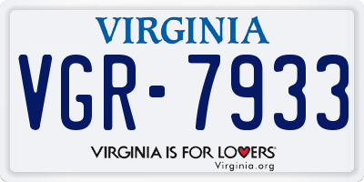 VA license plate VGR7933