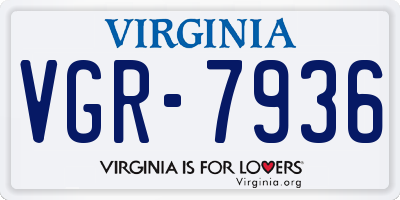 VA license plate VGR7936