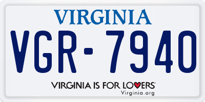 VA license plate VGR7940